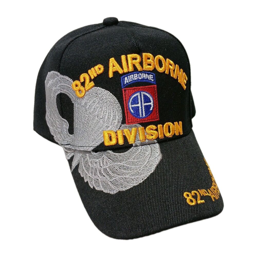 82nd Airborne Division Hat Adjustable by August Sportswear Black New